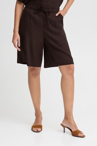 Pulz Regular Broek 'PZLUCA' in Bruin: voorkant