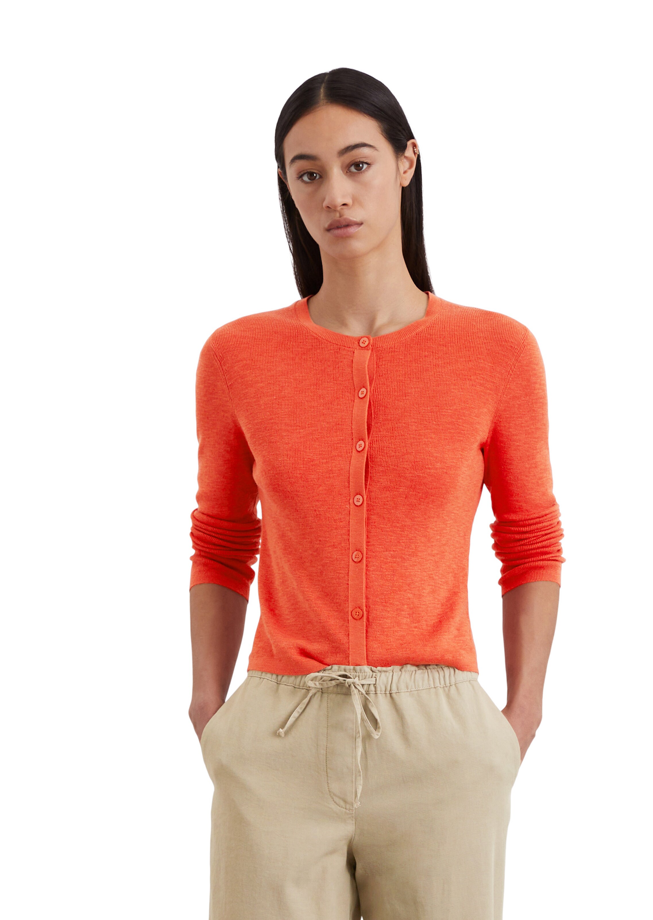 Marc O'Polo Gebreid vest in Rood: voorkant