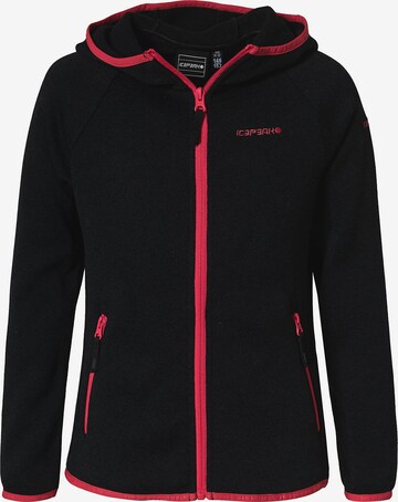ICEPEAK Athletic Fleece Jacket 'KUNA ' in Black: front
