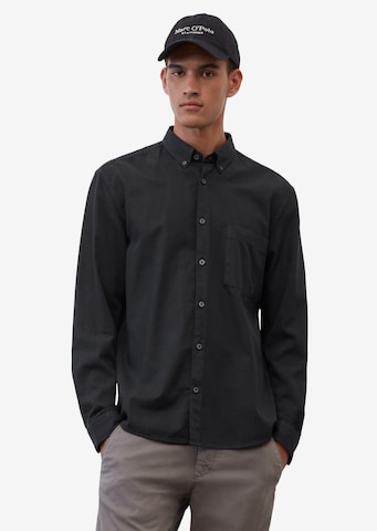 Marc O'Polo Regular fit Button Up Shirt in Black: front