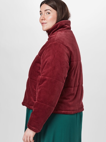 Urban Classics Between-season jacket 'Corduroy Puffer Jacket' in Red