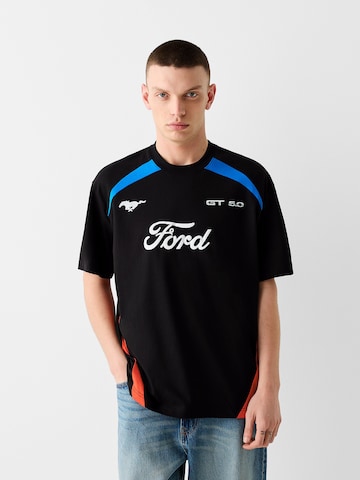 T-Shirt Bershka en noir : devant