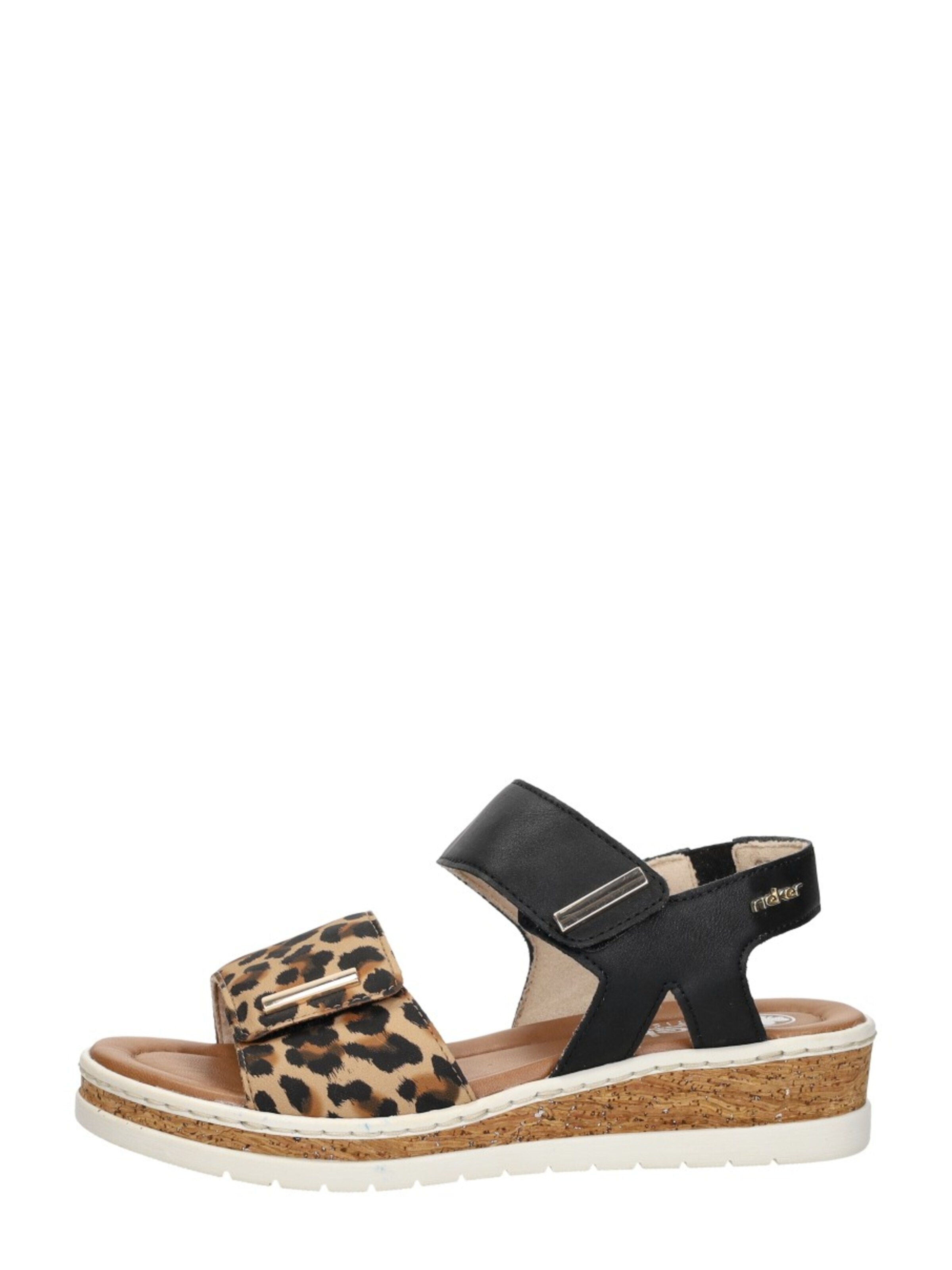 Rieker Sandal 'Sandalen Plat' in Black: front