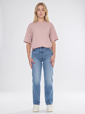 LEVI'S ® Baggy Jeans 'Ribcage Straight Ankle Dance Around Med Indigo Worn In' i blå: forside