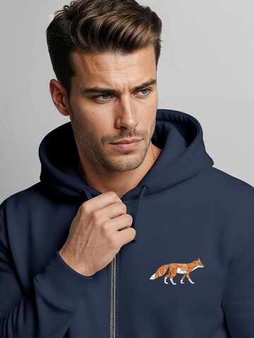 Neverless Sweatjacke 'Fuchs Polygon'‌‌‌ in Blau