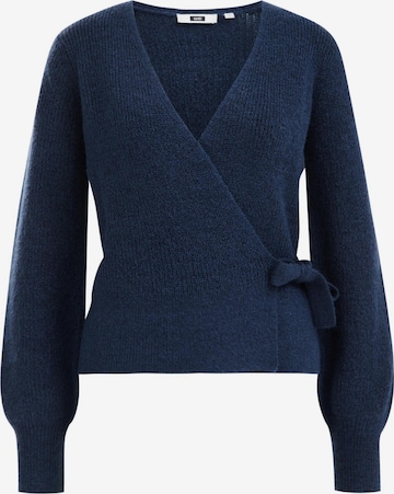 WE Fashion Knit cardigan in Blue: front