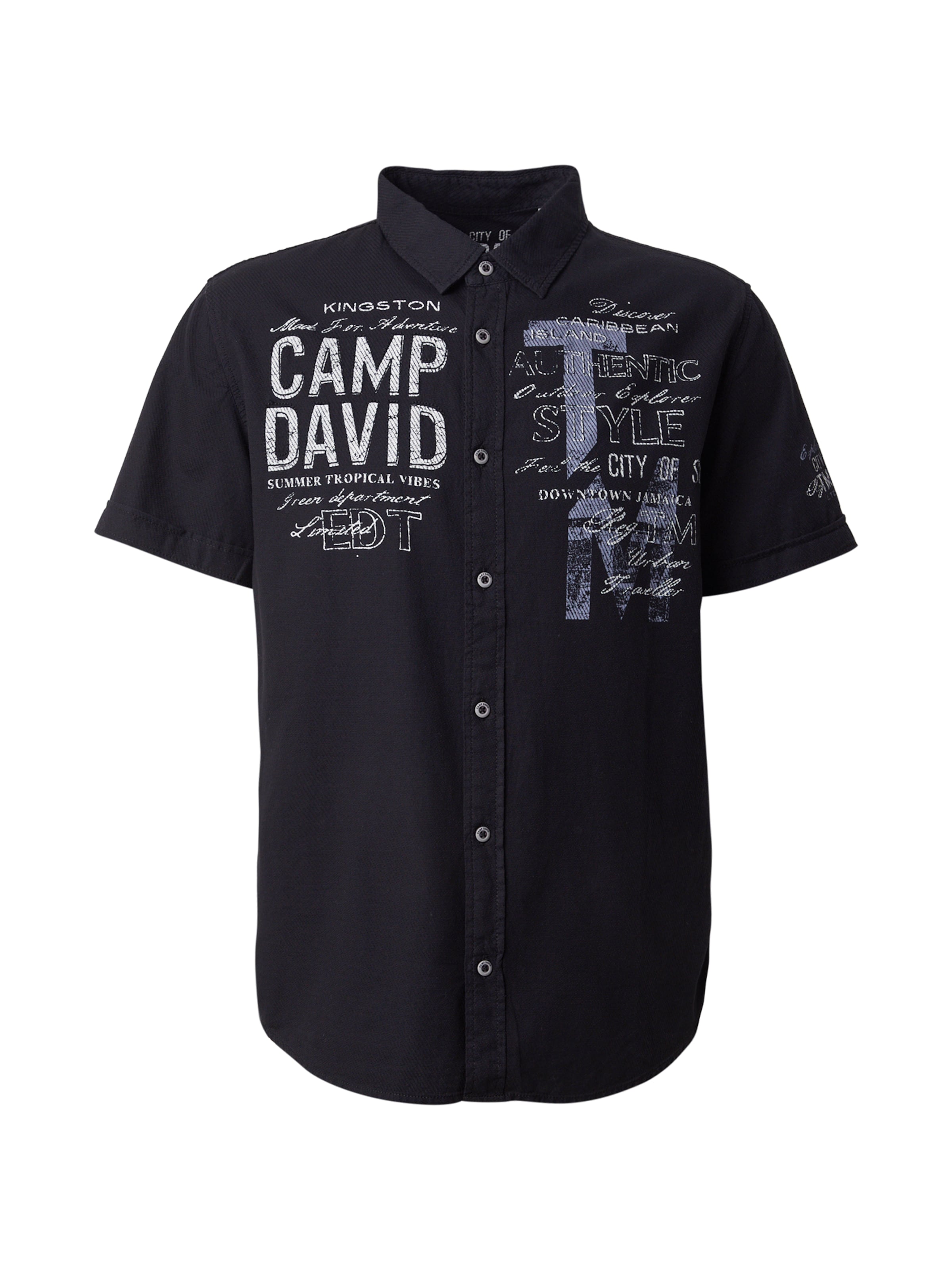 CAMP DAVID Regular fit Πουκάμισο σε μαύρο: μπροστά