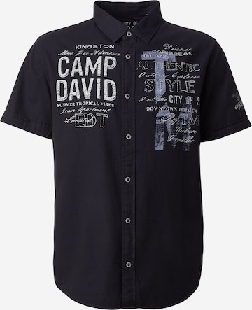 CAMP DAVIDRegular Fit Košulja - crna boja: prednji dio