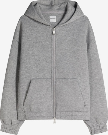Bershka Tepláková bunda - Sivá: predná strana