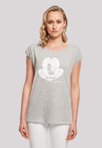 F4NT4STIC Shirt 'Disney Mickey Mouse Since Beaten Face CHAR CADT' in Grey: front