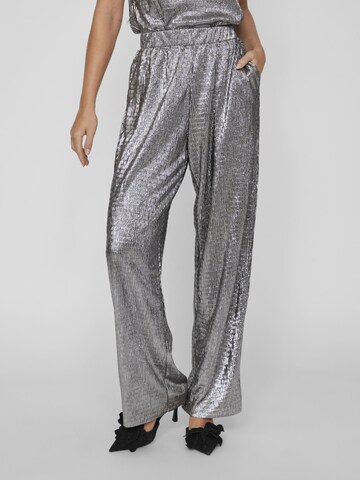 VILA Loose fit Trousers 'Fiola' in Silver: front
