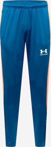 UNDER ARMOUR Skinny Športne hlače 'Challenger' | modra barva: sprednja stran