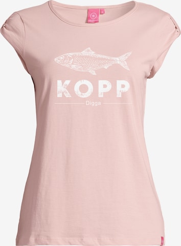 salzhaut Shirt 'BIIKE - FISCHKOPP DIGGA' in Roze: voorkant