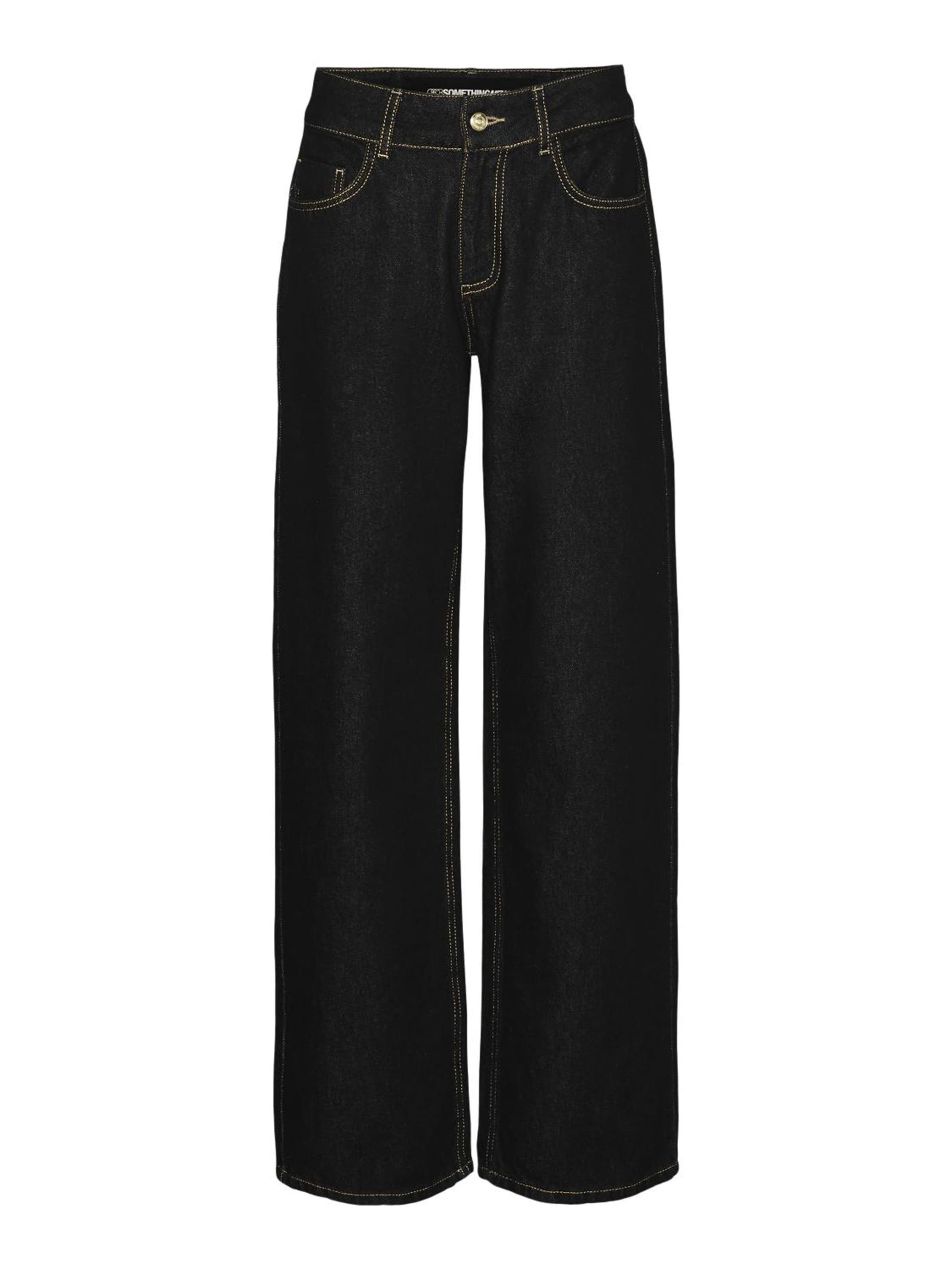 SOMETHINGNEW Wide leg Jeans in Black: front