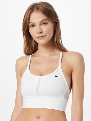 Bustier Soutien-gorge de sport 'INDY' NIKE en blanc : devant