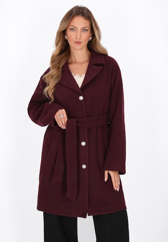 Manteau mi-saison faina en rouge : devant