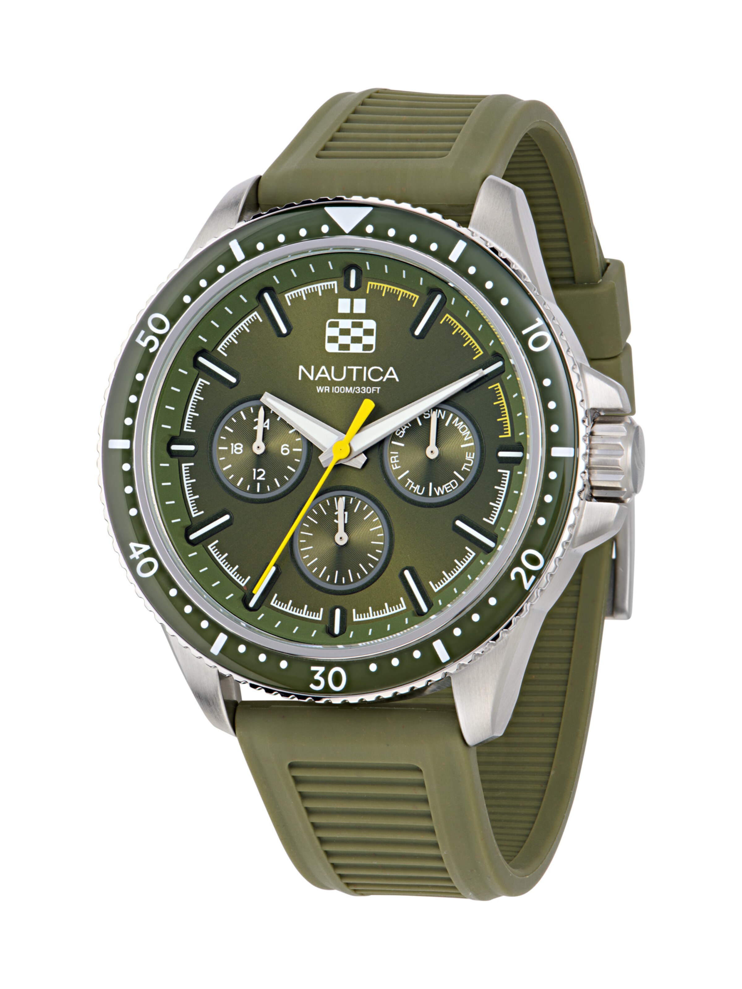 Montre à affichage analogique 'WINDROSE' NAUTICA en vert : devant