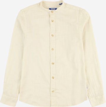 Jack & Jones Junior - Ajuste regular Camisa 'SLUB' en blanco: frente