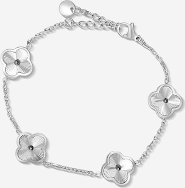 Pure Schmuck Bracelet 'Clover Bright' in Silver: front