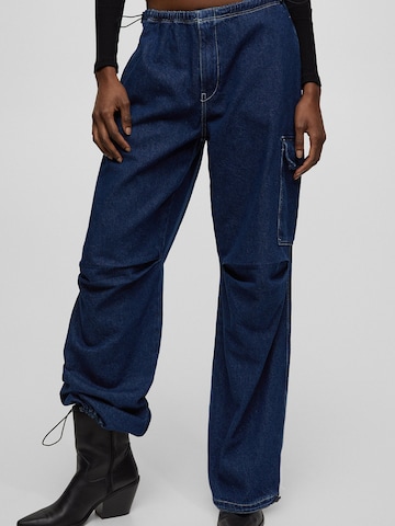 Loosefit Jeans cargo Pull&Bear en bleu : devant