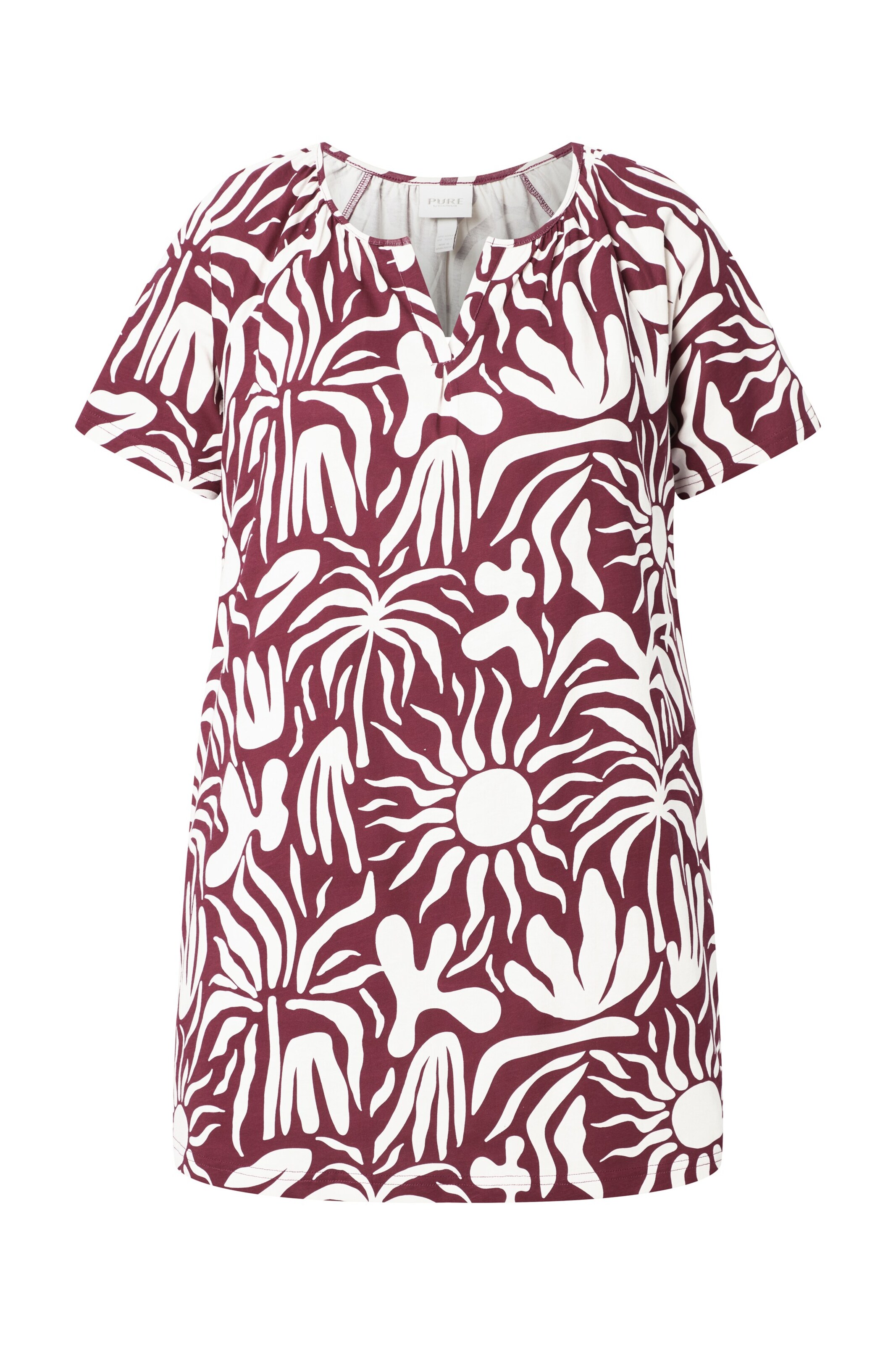 Ulla Popken Shirt in rostrot / weiß, Produktansicht