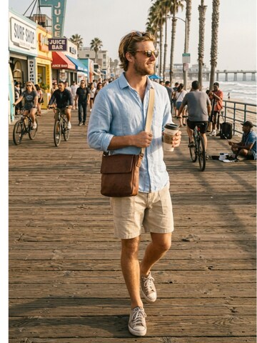 Borsa messenger 'Leather Messenger Tobacco Park Avenue Collection' di THE DUST COMPANY in marrone