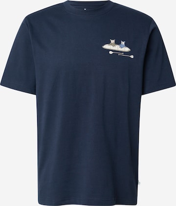 KnowledgeCotton Apparel T-Shirt in Blau: Vorderseite