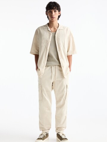 Effilé Pantalon cargo Pull&Bear en blanc