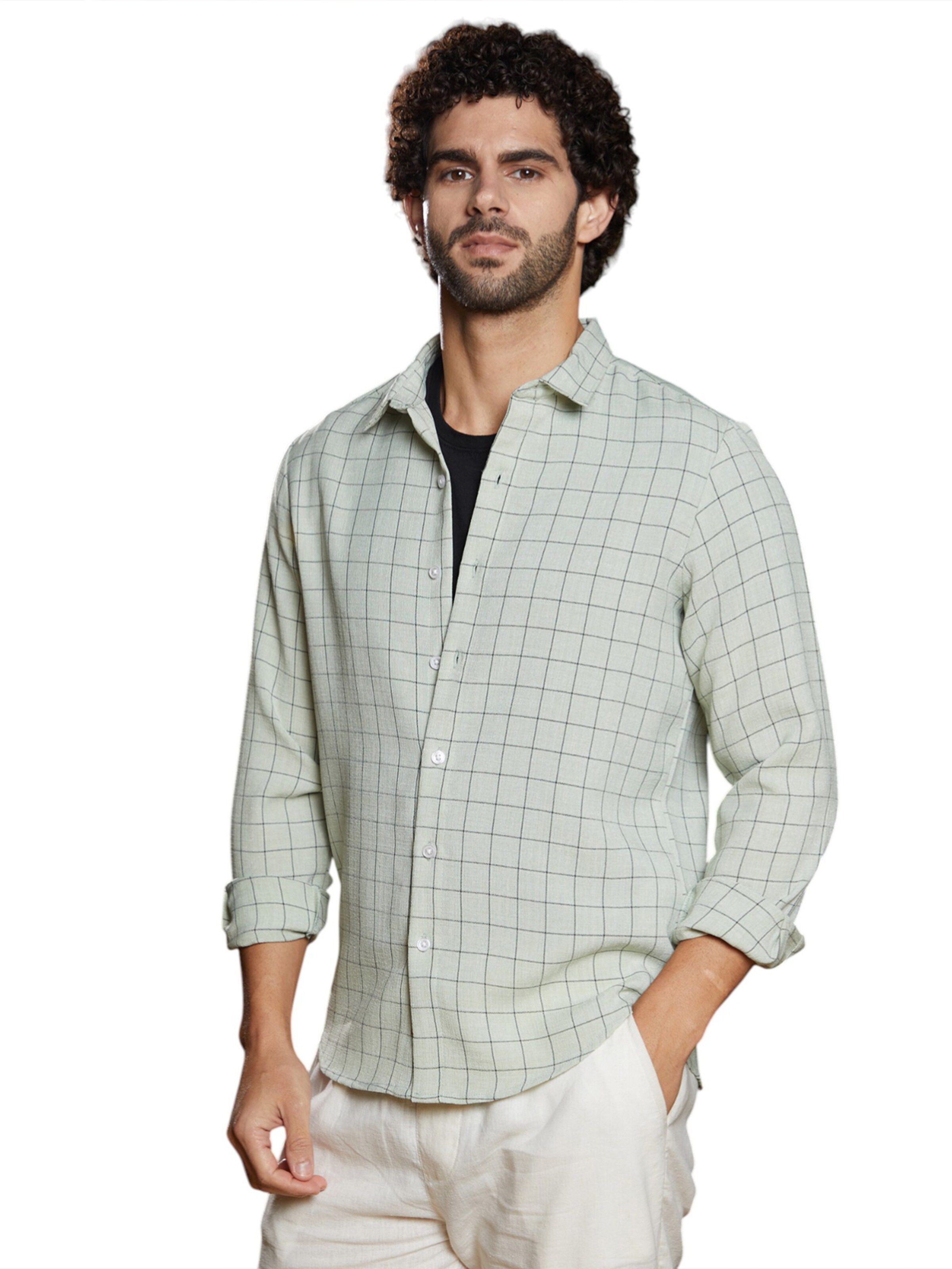 Campus Sutra Regular Fit Skjorte 'Charli' i hvid