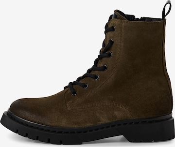 Tamaris Lace-Up Ankle Boots 'FM' in Green: front