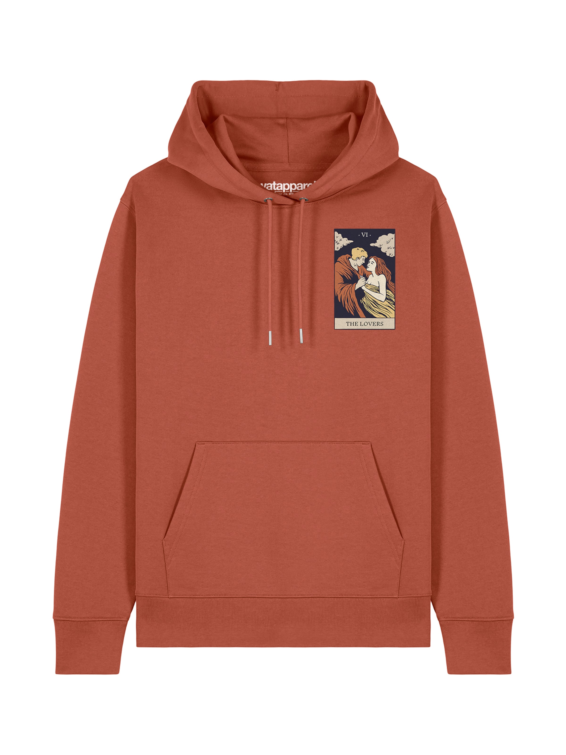 Watapparel Sweatshirt ' Tarot The Lovers ' in Bruin: voorkant