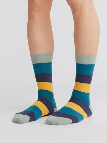 Albero Natur Socks 'Bio-Baumwoll-Socken mit längerem Bündchen - 4er Pack' in Green: front