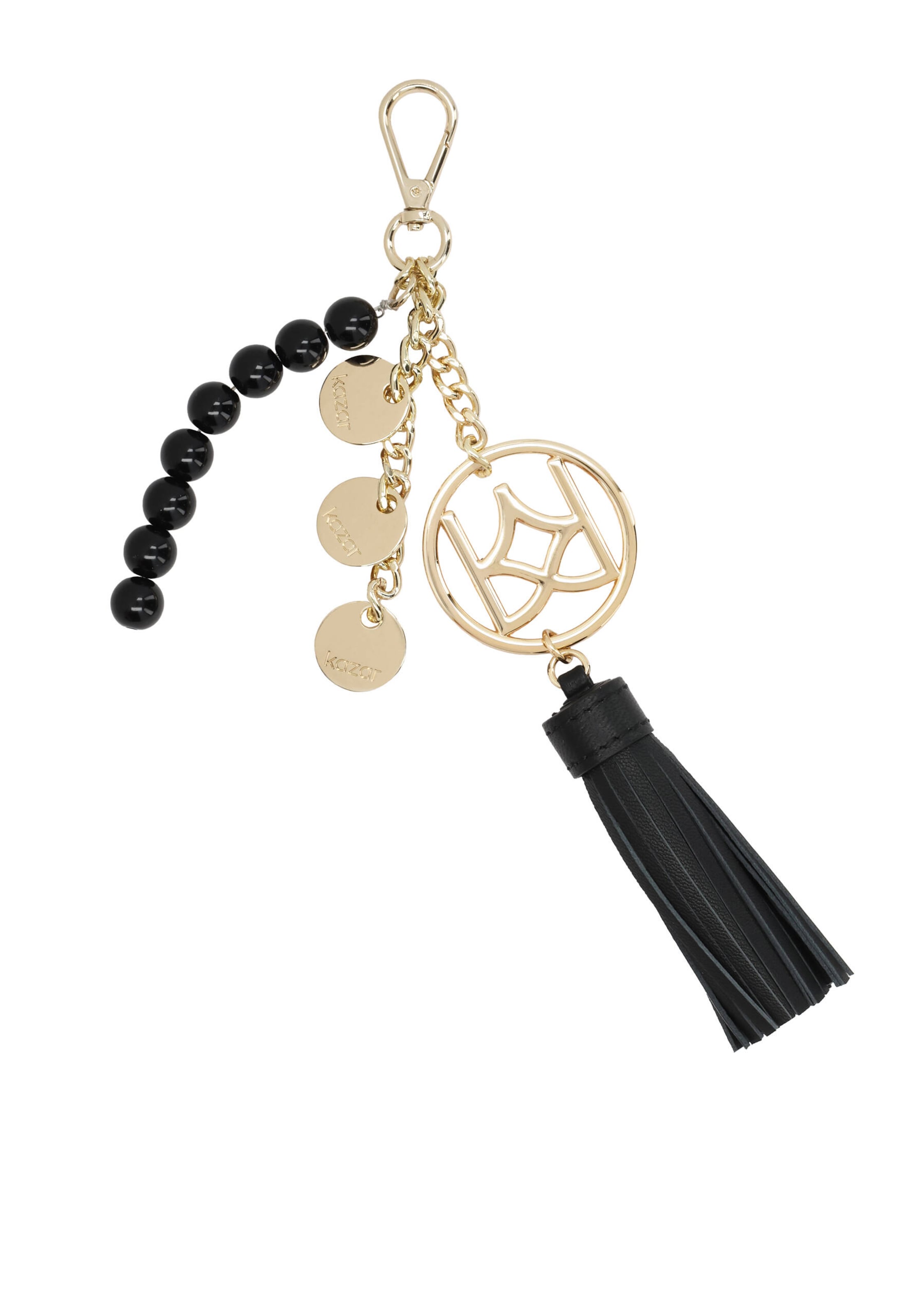 Kazar Key Ring in Gold: front