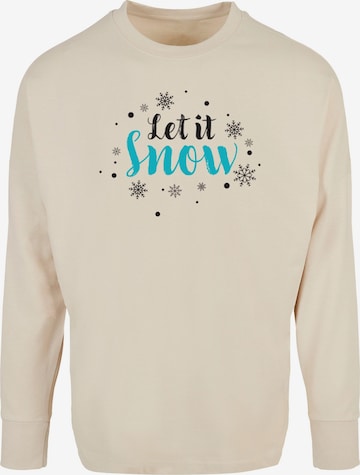 Merchcode Shirt 'Let It Snow' in Beige: voorkant