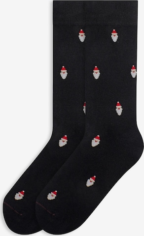 Von Jungfeld Socks 'mit Weihnachtsmotiven' in Black: front