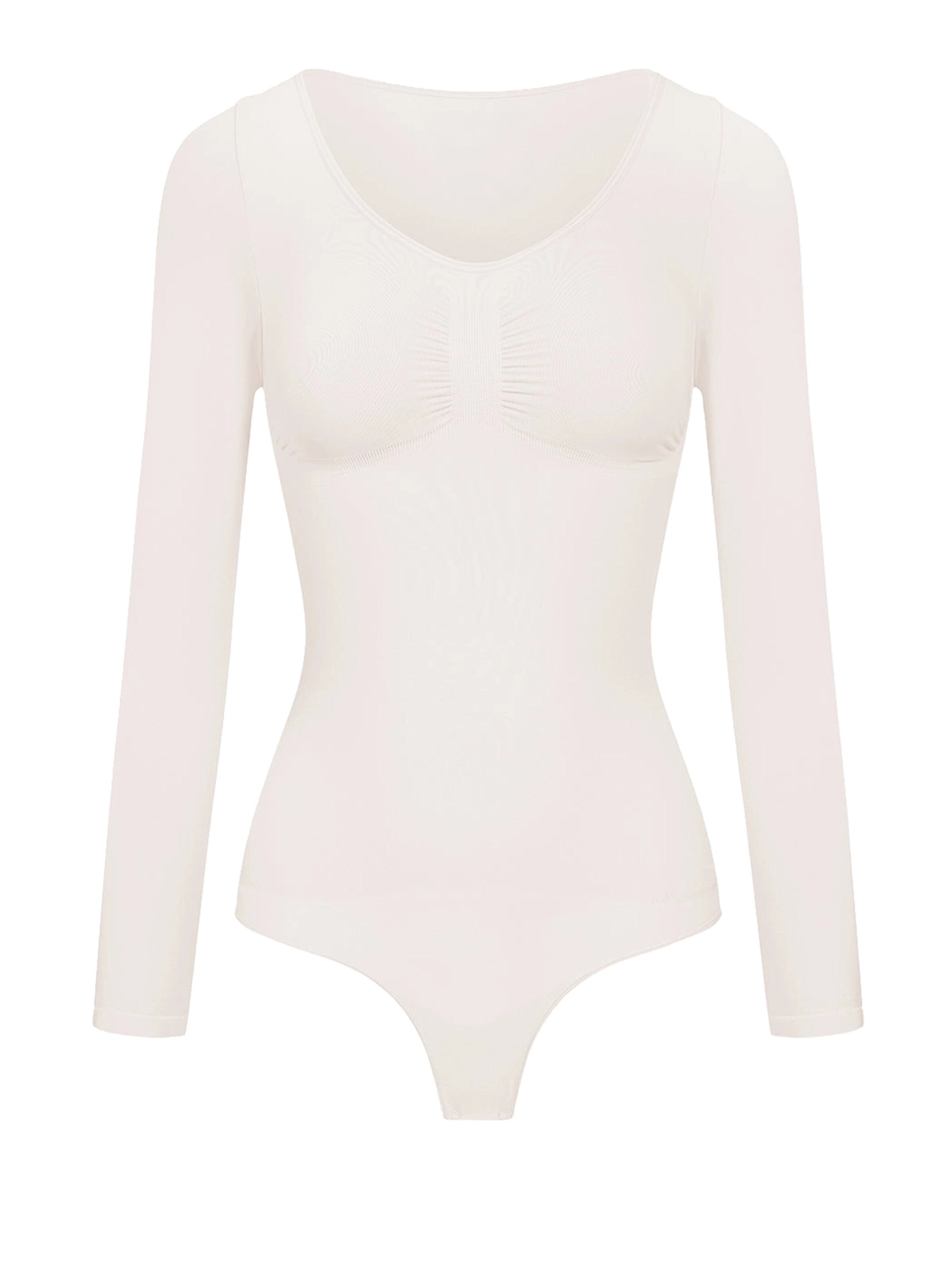 cfab Shaping bodysuit 'Bodysuit Sculpting Shapewear Longsleeve mit String' in Beige: front