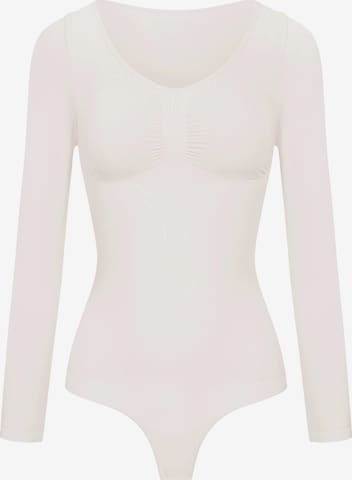 cfab Shaping bodysuit 'Bodysuit Sculpting Shapewear Longsleeve mit String' in Beige: front