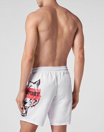 Shorts de bain 'Tiger' Plein Sport en blanc