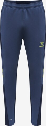 Hummel Slim fit Workout Pants 'Lead' in Blue: front