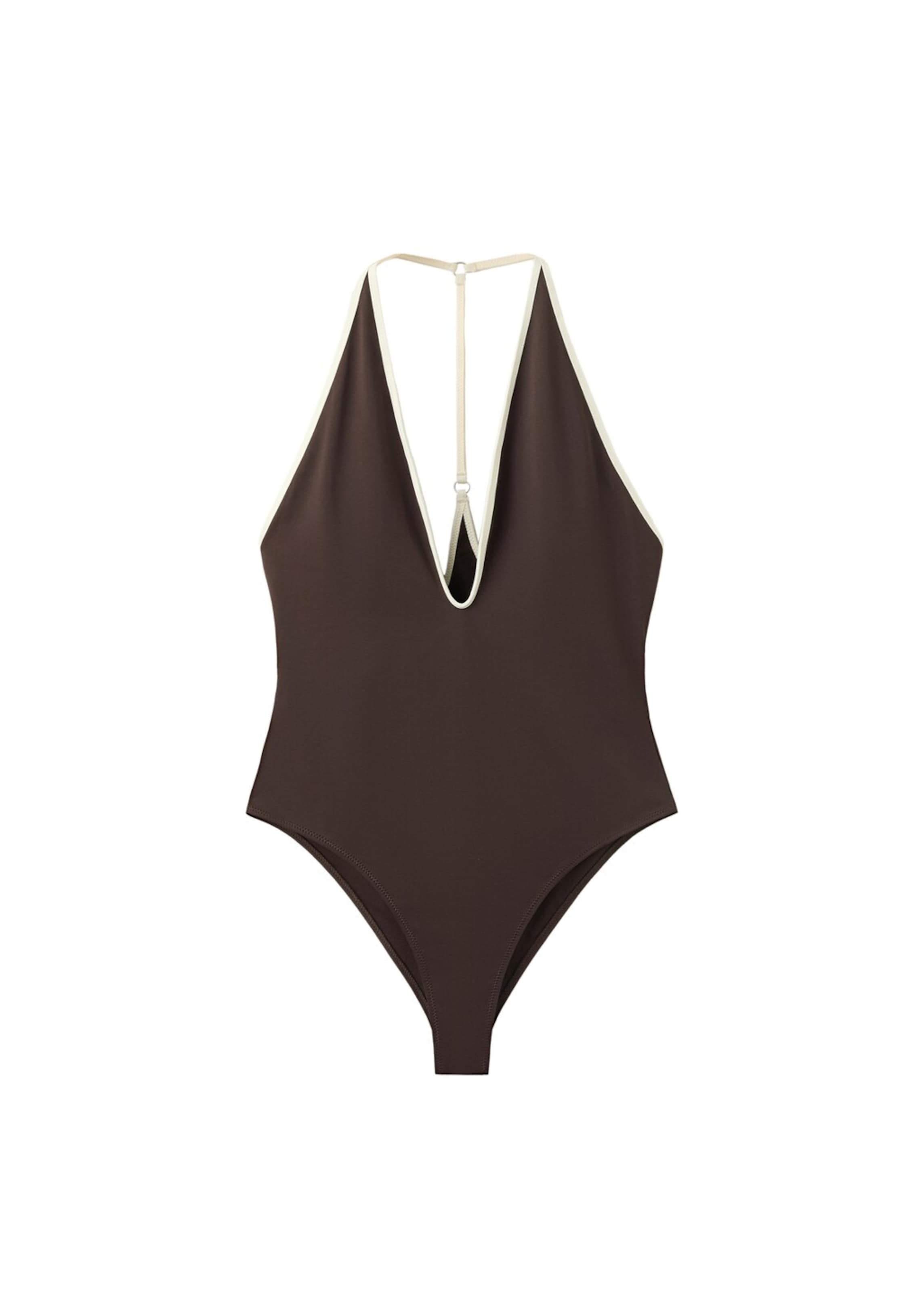 MANGO Swimsuit 'Puglia' in Chocolate / White, Item view