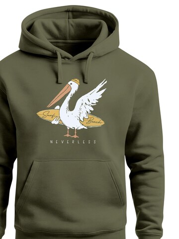 Neverless Sweatshirt 'Pelikan' in Green