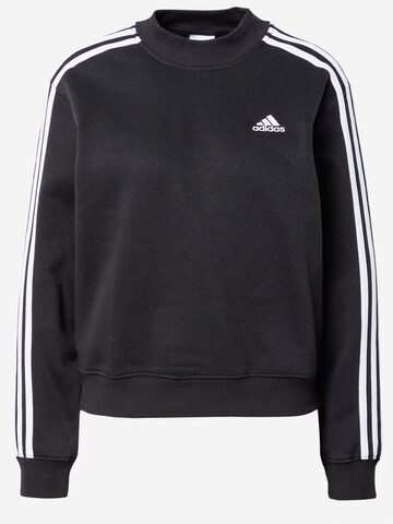 ADIDAS SPORTSWEAR Αθλητική μπλούζα φούτερ 'Essentials 3-Stripes Half Neck Fleece' σε μαύρο: μπροστά