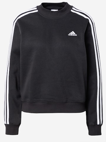 ADIDAS SPORTSWEAR - Sweatshirt de desporto 'Essentials 3-Stripes Half Neck Fleece' em preto: frente