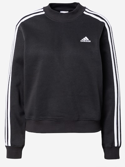 ADIDAS SPORTSWEAR Sportsweatshirt 'Essentials 3-Stripes Half Neck Fleece' i svart / hvit, Produktvisning