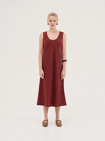 AmourLinen Sommerkleid 'Ines'‌‌‌‌‌‌‌‌‌‌ in Rot: Vorderseite
