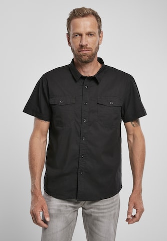 Brandit Regular fit Button Up Shirt 'Roadstar' in Black: front