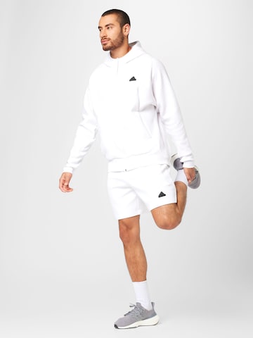 ADIDAS SPORTSWEAR Спортна жилетка с качулка 'Z.N.E. Premium' в бяло