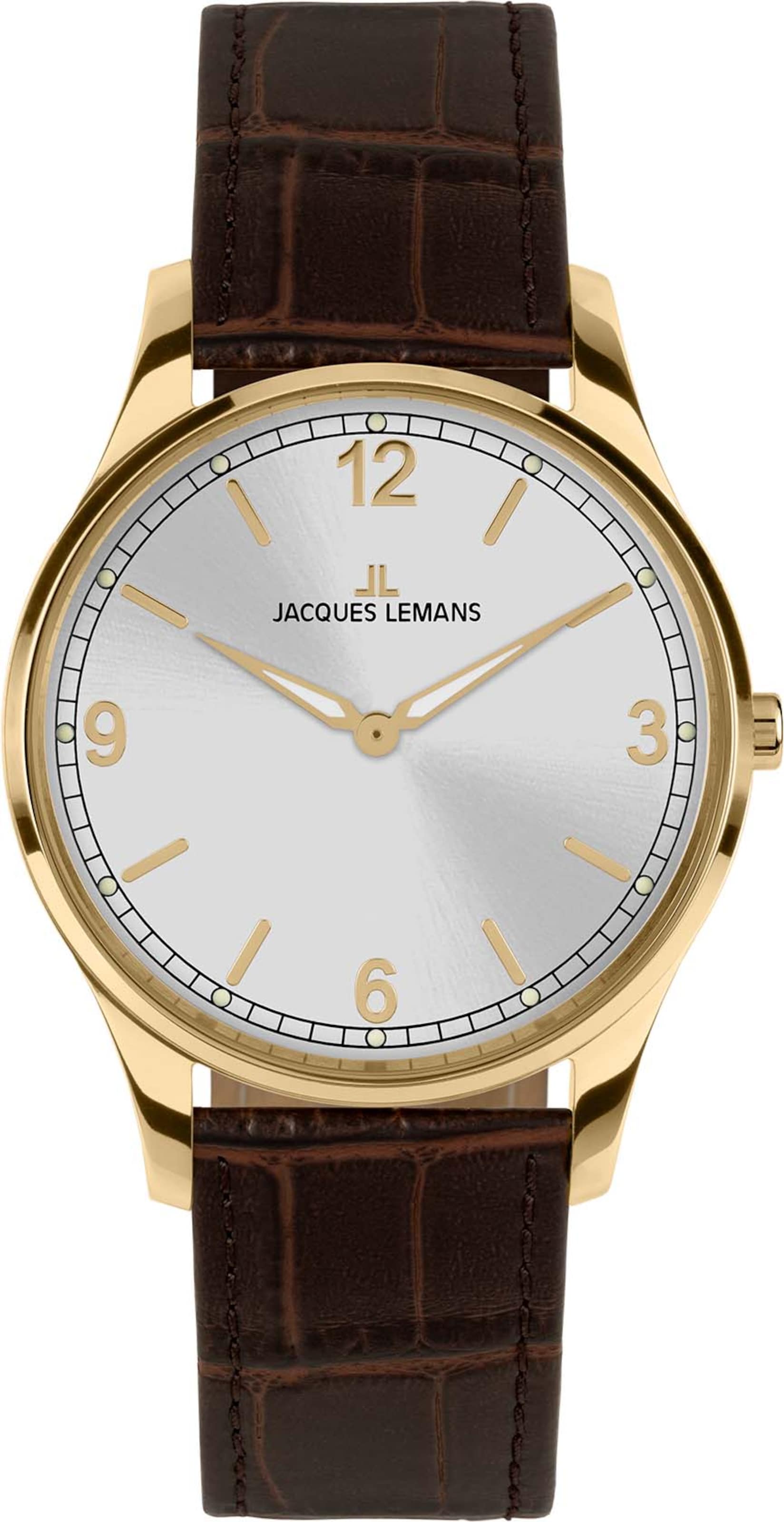 Jacques Lemans Analoguhr in Gold: Vorderseite
