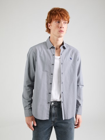 Abercrombie & Fitch Regular fit Overhemd in Blauw: voorkant