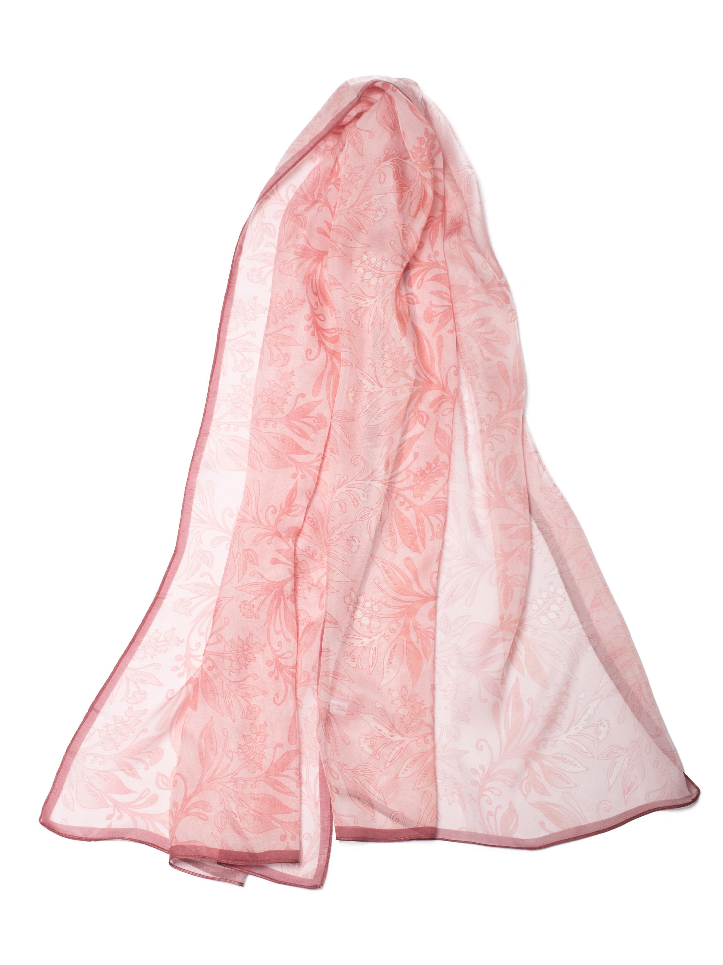 MayTree Scarf 'Seidenchiffon zarte Blumen70 x 180 cm' in Pink: front